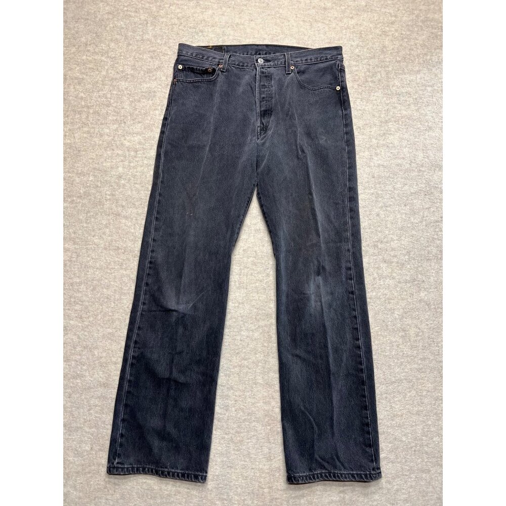 Levi's 501 Dark Wash Button Fly Straight Leg Men's Denim Jeans 36 X 34